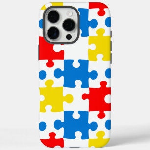 Helder Kleurrijk Puzzelstuk Patroon iPhone 16 Pro Max Hoesje