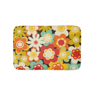 Helder Kleurrijk Retro Schattig Bloemmotief Badmat