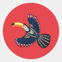 Helder kleurrijk tropisch Oerwoud Toucan Bird