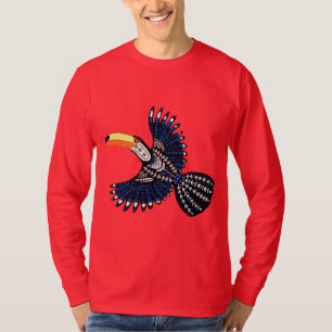 Helder kleurrijk tropisch Oerwoud Toucan Bird T-shirt