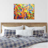 Helder Kleurrijk Veelkleurig Abstract Kunst Schild Canvas Afdruk (Insitu (Slaapkamer))