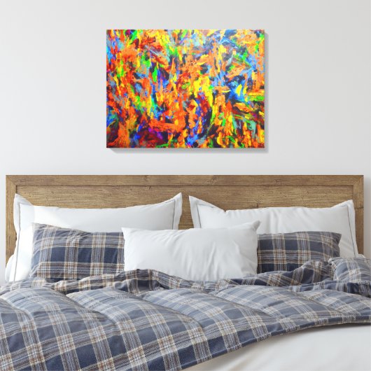 Helder Kleurrijk Veelkleurig Abstract Kunst Schild Canvas Afdruk (Insitu (Slaapkamer))