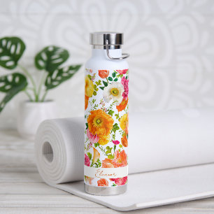 Helder Kleurrijke Klaprozen Bloemstuk Persoonlijk Waterfles
