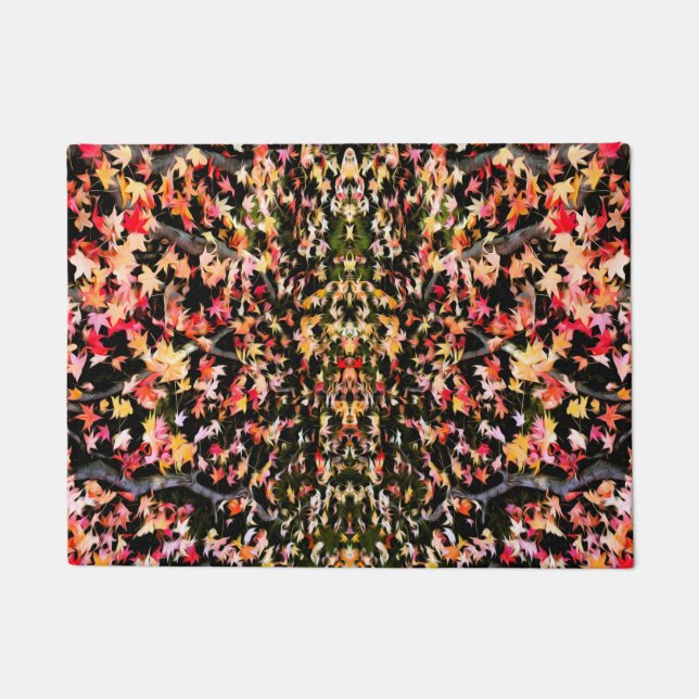 Helder kleurrijke mantel Leaf Deurmat (Voorkant)