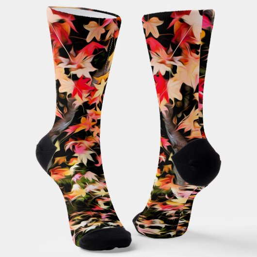 Helder kleurrijke mantel Leaf Sokken (Gebogen)