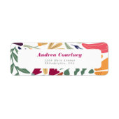 Helder Kleurrijke Ongepaste Bloem Bruiloft Feest Etiket (Voorkant)