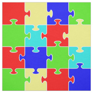 Helder, kleurrijke puzzle met indruk afdrukken stof