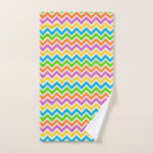Helder Kleurrijke Regenboog Chevron Patroon Bad Handdoek (Handdoek)