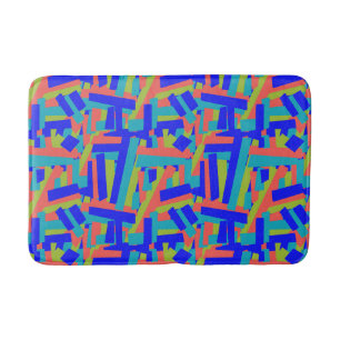 Helder Krachtig Limoen Blauwe Koraal Abstracte Pat Badmat
