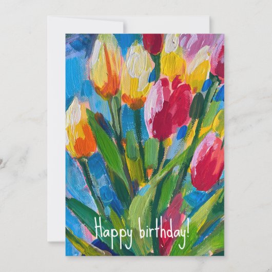 Helder lente tulpen, schilderen  kaart (Voorkant)