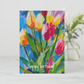 Helder lente tulpen, schilderen  kaart (Staand voorkant)