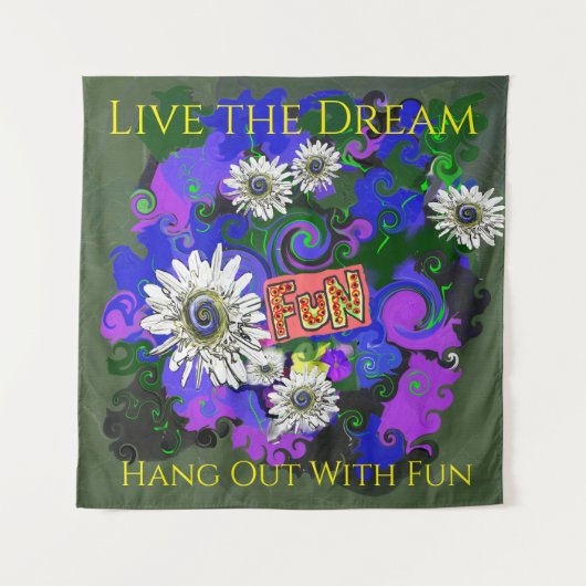 Helder Leven Kleur Plezier Geluk Wandkleed (Voorkant)