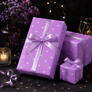 Helder lila stippen cadeaupapier