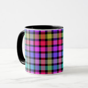 Helder Madras ruitpatroon regenboogruit Mok