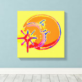 Helder Man in de Moon Wrapped Canvas (Insitu (Houten vloer))