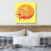 Helder Man in de Moon Wrapped Canvas (Insitu (Slaapkamer))