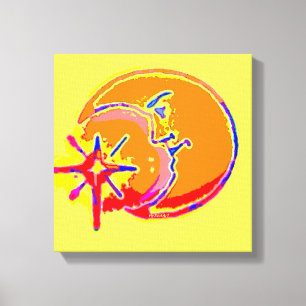 Helder Man in het Moon Wrapped Canvas Afdruk