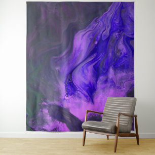 ** Helder Marmer Blauwgroen Magenta Roze Abstracte Wandkleed