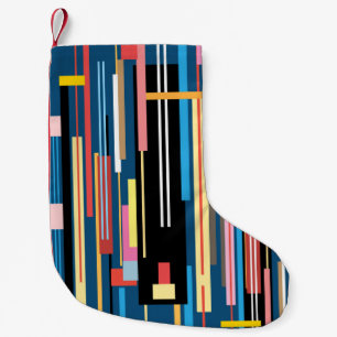 helder meerkleurig abstract patroon van strepen kleine kerstsok