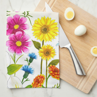 Helder modern bloemstuk accent keukendoek theedoek