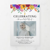 Helder & Mooi Bloemstuk Funeral Programma (Cover)