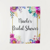 Helder Mooi Lentebloemstuk Gouden Waterverf Achter Wandkleed (Voorkant)