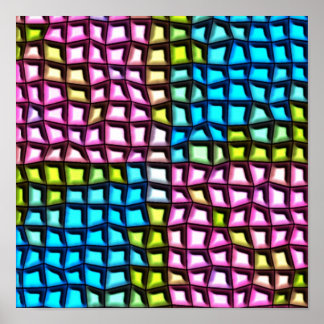 Helder mozaïekpatroon poster