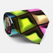 Helder mozaïekpatroon stropdas (Opgerold)