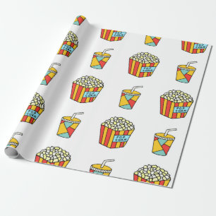 Helder naadloos patroon met voedsel voor het bekij cadeaupapier