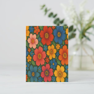 Helder Naadloos Wildflower Patroon Feestdagenkaart