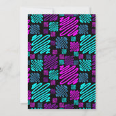 Helder Neon Geometrisch Patroon Zwart Verjaardagsf Kaart (Achterkant)