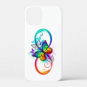 Helder oneindigheid met regenboog vlinder iPhone 12 mini hoesje