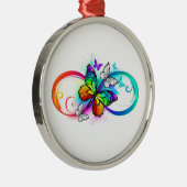 Helder oneindigheid met regenboog vlinder metalen ornament (Rechts)