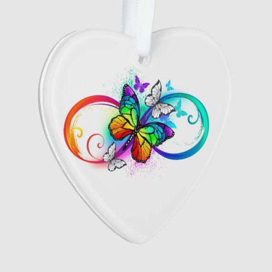 Helder oneindigheid met regenboog vlinder ornament (voorkant)