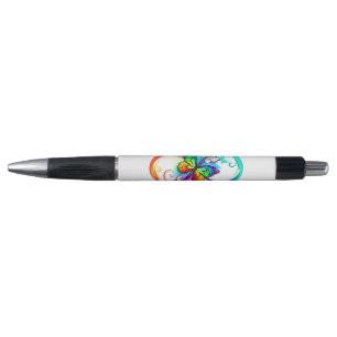Helder oneindigheid met regenboog vlinder pen