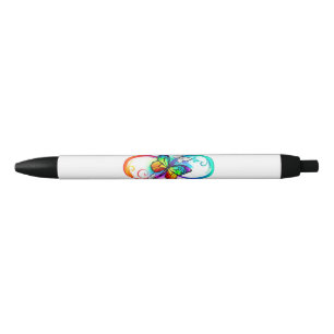 Helder oneindigheid met regenboog vlinder zwarte inkt pen