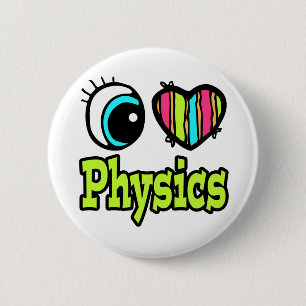 Helder ooghart I hou van natuurkunde Ronde Button 5,7 Cm