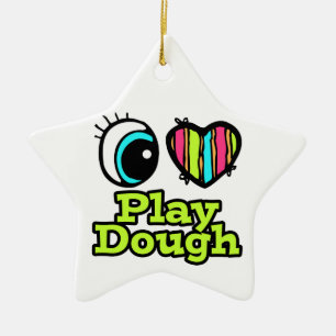 Helder ooghart Ik hou van het deeg spelen Keramisch Ornament