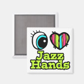 Helder ooghart Ik hou van Jazz Hands Magneet (Voorkant / Achterkant)