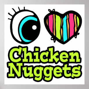 Helder ooghart Ik hou van kippennuggets Poster