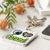 Helder ooghart van karamel sleutelhanger (Zijkant)