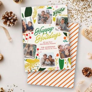 Helder & Opgewekt Modern Schattig Gelukkig Feestdagenkaart