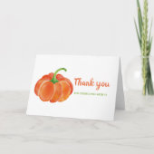 Helder Oranje Aquarel Pompoen | Dank je Bedankkaart (Voorkant)