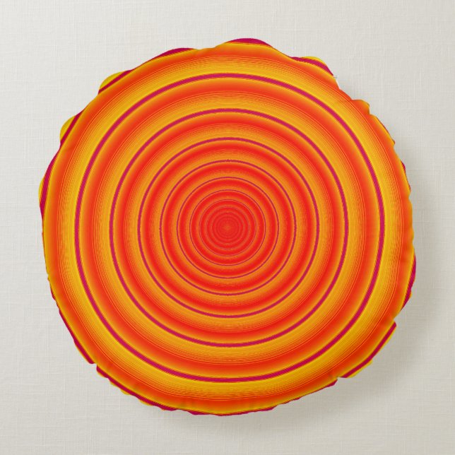 Helder oranje cirkelvormig ontwerp rond kussen (Achterkant)