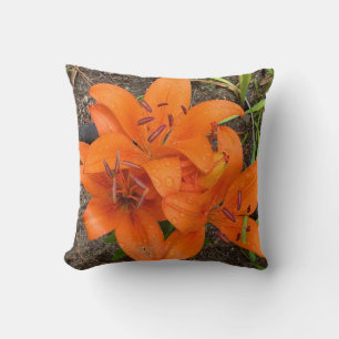 Helder Oranje dag Lily Gooi Pillo Kussen