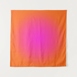 Helder oranje en hete magenta roze Aura Ombre Wandkleed