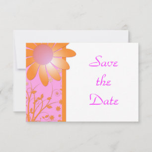 Helder Oranje en Roze Huwelijk Bewaar de Datum Save The Date