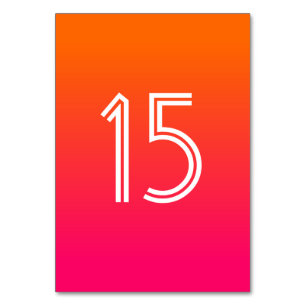 Helder Oranje en warm roze ombre White Wedding Kaart