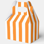 Helder oranje en wit gestreepte Halloween  Bedankdoosjes (Voorkant)