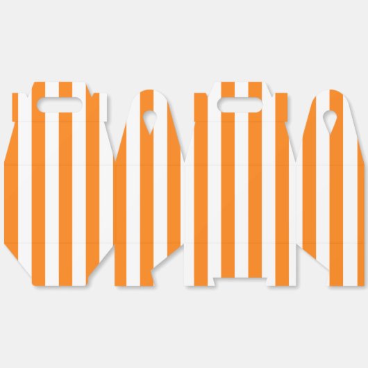 Helder oranje en wit gestreepte Halloween  Bedankdoosjes (Ongevouwen)